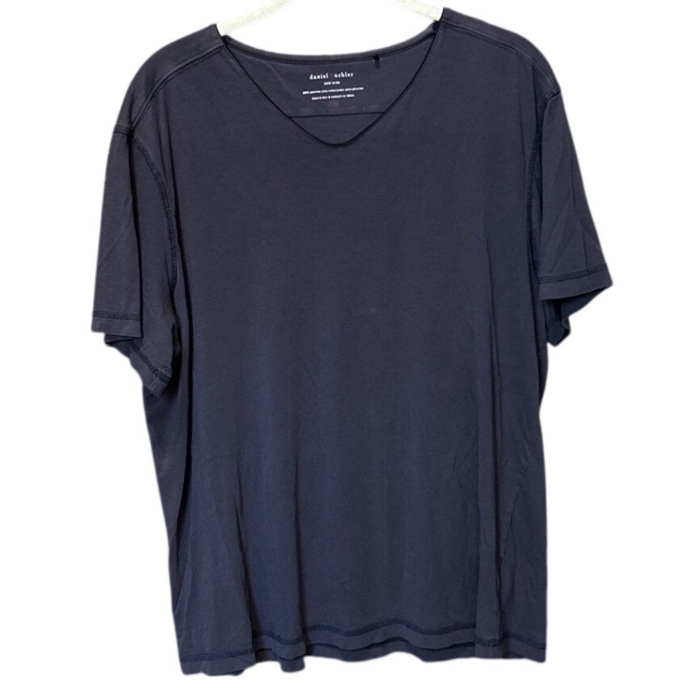 Daniel Buchler T-Shirt Large Gray Peruvian Pima Cotton V-Neck Loungewear